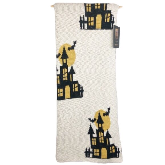 Cynthia Rowley Blanket Halloween Haunted Houses Glitter 50" x 60" Vampire Bats - Picture 1 of 6